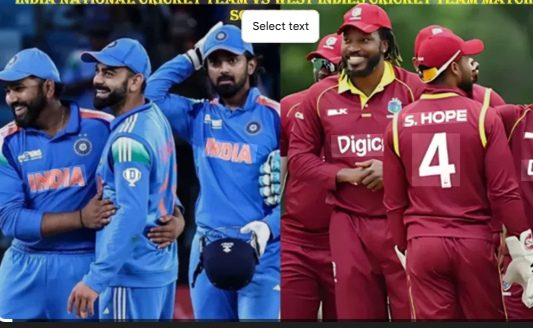 India National Cricket Team Vs West Indies Cricket Team Match Scorecard